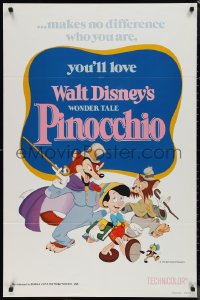 1g1351 PINOCCHIO 1sh R1978 Disney classic cartoon about wooden boy who becomes real!