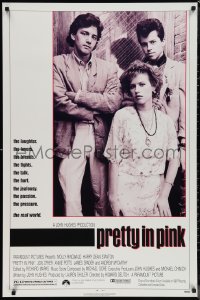 1g1358 PRETTY IN PINK 1sh 1986 great portrait of Molly Ringwald, Andrew McCarthy & Jon Cryer!