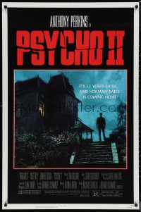 1g1363 PSYCHO II 1sh 1983 Anthony Perkins as Norman Bates, cool creepy image of classic house!