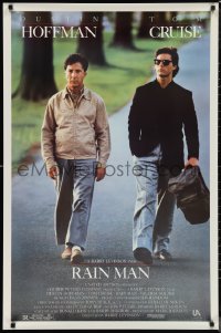 1g1369 RAIN MAN 1sh 1988 Tom Cruise & autistic Dustin Hoffman, directed by Barry Levinson!