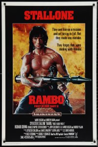 1g1370 RAMBO FIRST BLOOD PART II 1sh 1985 no law, no war can stop Sylvester Stallone w/his RPG!