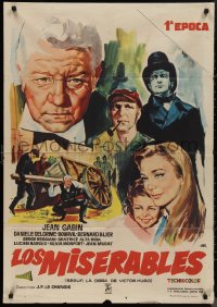 1g0632 LES MISERABLES Spanish 1959 different art of Jean Gabin as Jean Valjean by Jano, ultra rare!