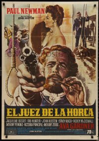 1g0633 LIFE & TIMES OF JUDGE ROY BEAN Spanish 1972 John Huston, different art of Paul Newman by Mac!