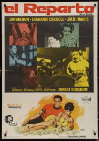 1g0651 SPLIT Spanish 1969 Jim Brown, Gene Hackman, Ernest Borgnine, different Jano art, ultra rare!