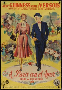 1g0656 TO PARIS WITH LOVE Spanish 1958 completely different art of Alec Guinness, ultra rare!