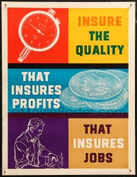 1g0379 INSURE THE QUALITY 17x22 motivational poster 1950s Elliott Service Company!