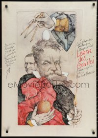 1g0476 LEBEN DES GALILEI 24x33 German stage poster 1985 art by Michael Mathias Prechtl