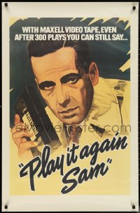 1g0266 MAXELL: PLAY IT AGAIN SAM 26x40 advertising poster 1983 Humphrey Bogart w/VHS tape!