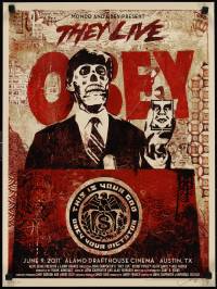 1g0228 THEY LIVE signed #113/500 18x24 art print 2011 by Shepard Fairey, Mondo, Alamo Drafthouse!