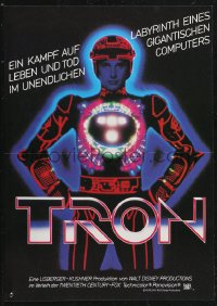 1g0371 TRON 12x17 German special poster 1982 great image of Bruce Boxleitner in title role!