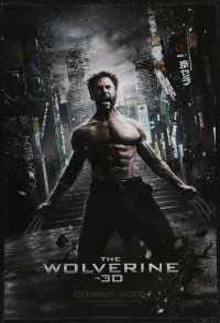 1g0305 WOLVERINE foil int'l mini poster 2013 Hugh Jackman kneeling w/ claws out!