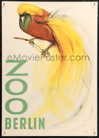 1g0375 ZOO BERLIN 17x23 German special poster 1960s colorful art of greater bird-of-paradise!