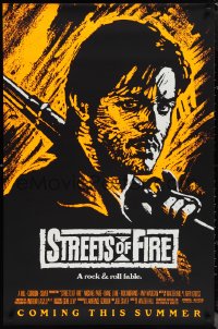 1g1448 STREETS OF FIRE advance 1sh 1984 Walter Hill, Riehm orange dayglo art, a rock & roll fable!