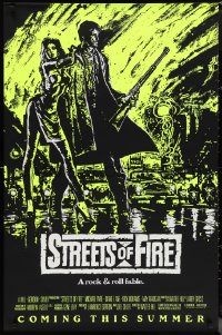 1g1445 STREETS OF FIRE advance 1sh 1984 Walter Hill, Riehm yellow dayglo art, a rock & roll fable!