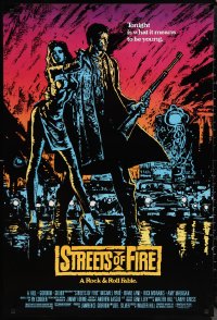 1g1444 STREETS OF FIRE 1sh 1984 Walter Hill, Michael Pare, Diane Lane, artwork by Riehm, no borders!