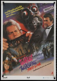 1g0520 THEY LIVE Thai poster 1988 Rowdy Roddy Piper, John Carpenter, different Tongdee art!