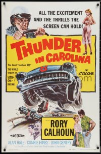 1g1460 THUNDER IN CAROLINA 1sh 1960 Rory Calhoun, artwork of the World Series of stock car racing!