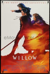 1g1488 WILLOW int'l 1sh 1988 Ron Howard, John Alvin art of Val Kilmer, Warwick Davis & Whalley!