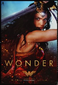 1g1491 WONDER WOMAN teaser DS 1sh 2017 sexiest Gal Gadot in title role/Diana Prince, Wonder!