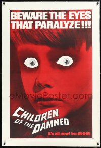 1h0992 CHILDREN OF THE DAMNED linen 1sh 1964 beware the creepy kid's eyes that paralyze, great image!