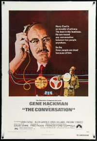 1h1001 CONVERSATION linen 1sh 1974 art of Gene Hackman by Bernard D'Andrea, Francis Ford Coppola