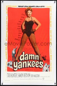 1h1016 DAMN YANKEES linen 1sh 1958 sexy full-length barely-dressed Gwen Verdon, baseball & Broadway!