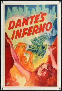 1h1020 DANTE'S INFERNO linen style B 1sh 1935 wild art of naked people writhing in Hell, very rare!