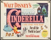 1h0514 CINDERELLA style A 1/2sh 1950 Walt Disney classic romantic musical fantasy cartoon, rare!