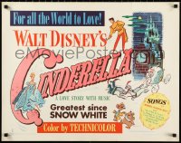 1h0515 CINDERELLA style B 1/2sh 1950 Walt Disney classic romantic musical fantasy cartoon, rare!