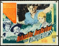 1h0474 CONQUERORS linen 1/2sh 1933 art of Richard Dix & Ann Harding, William Wellman, ultra rare!