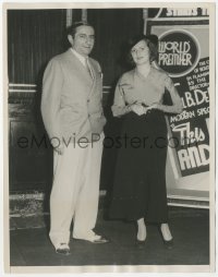 1j1450 ERNST LUBITSCH 7x9 news photo 1933 with Irene Verne at One Sunday Afternoon world premiere!