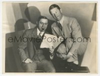 1j1451 ERNST LUBITSCH/MAURICE CHEVALIER 8x10 news photo 1933 eagerly reading a new movie script!