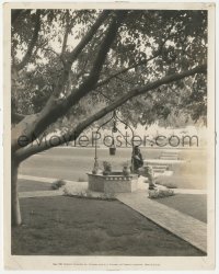 1j1465 GARY COOPER 8x10.25 still 1933 far shot sitting by well on his own California walnut ranch!