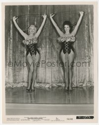 1j1471 GENTLEMEN PREFER BLONDES 8x10.25 still 1953 Marilyn Monroe & Jane Russell bending swords!