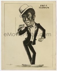 1j1483 JAY C. FLIPPEN deluxe 8x10 still 1920s Mitchell art of him smoking cigar in blackface, rare!