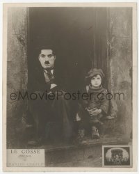 1j1489 KID French 7x8.75 still 1921 best portrait of Charlie Chaplin & young Jackie Coogan!