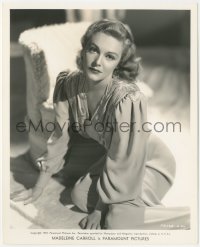 1j1497 MADELEINE CARROLL 8x10 key book still 1939 Paramount studio portrait kneeling on the floor!