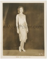 1j1514 MYRNA LOY 8x10.25 still 1920s super young modeling a rainbow tinted beaded evening gown!