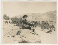 1j1516 NEVADA candid 8x10 key book still 1927 Gary Cooper roosting on a huge rock in the desert!