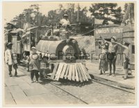 1j1524 OUR GANG 7.25x9.75 still 1920s Joe Cobb & many others riding incredible homemade train!