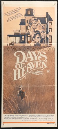 1j0811 DAYS OF HEAVEN Aust daybill 1979 Richard Gere, Brooke Adams, directed by Terrence Malick!