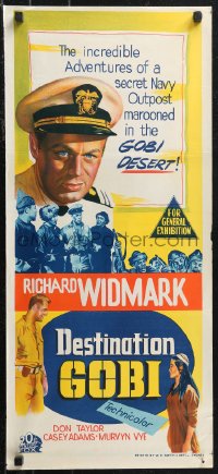 1j0813 DESTINATION GOBI Aust daybill 1953 Navy sailor Richard Widmark fighting in China, Robert Wise!