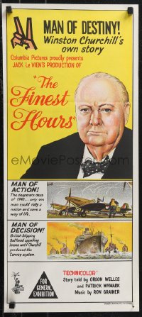 1j0817 FINEST HOURS Aust daybill 1964 Winston Churchill, the century's most exciting man!