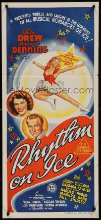 1j0829 ICE CAPADES REVUE Aust daybill 1942 ice-skating Vera Ralston, Rhythm on Ice, ultra rare!