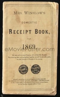 1j0443 MRS. WINSLOW'S DOMESTIC RECEIPT BOOK softcover book 1869 best recipes in the country!