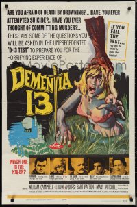 1j1899 DEMENTIA 13 1sh 1963 Francis Ford Coppola, Roger Corman, sexy horror art by Ray Burns!