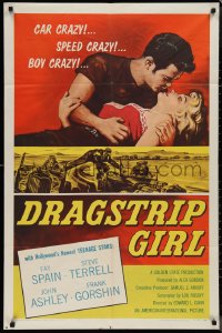 1j1911 DRAGSTRIP GIRL 1sh 1957 Hollywood's newest teen stars are car crazy, speed crazy & boy crazy!