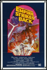 1j1924 EMPIRE STRIKES BACK NSS style 1sh R1982 George Lucas sci-fi classic, cool artwork by Tom Jung!