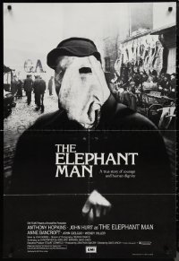 1j0145 ELEPHANT MAN English 1sh 1980 John Hurt is not an animal, David Lynch, Anthony Hopkins!