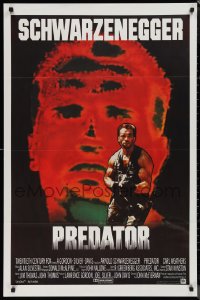 1j0147 PREDATOR English 1sh 1987 Arnold Schwarzenegger sci-fi, different art of heat-vision!